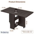 thumbnail image 6 of Tuekys Folding Dining Table Drop Leaf Kitchen Table with 2 Storage Racks-Perfect for Small Spaces Multifunction Space Saving Table Extension Dinner Table Kitchen Office Desk Black, 6 of 9