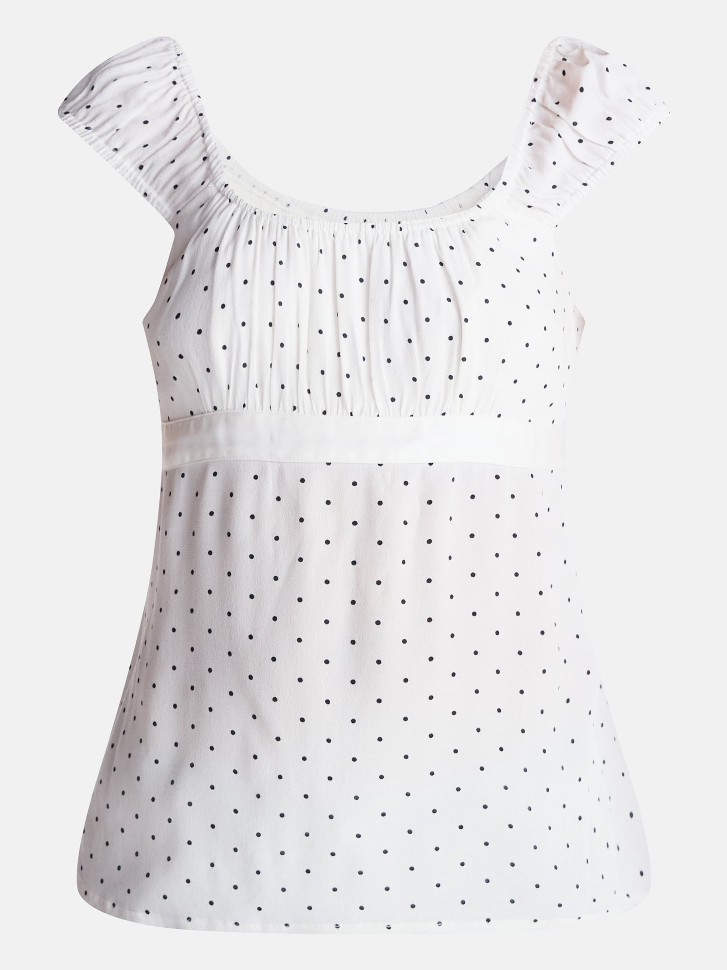 No Boundaries Babydoll Top with Satin Trim, Women’s XXS-XXL