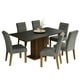 thumbnail image 1 of Juego de Comedor MADESA Mesa de Tablero de Madera 6 Sillas Marrón/Negro/Plata, 1 of 7