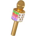 thumbnail image 1 of karaoke inalámbrico, micrófono de karaoke para niños con luces LED de baile, micrófono Bluetooth para niños, niñas, niños, para fiestas, cantos, Navidad, cumpleaños, regalo, idea dorada, 1 of 5