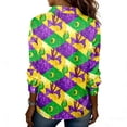 thumbnail image 6 of Women's Mardi Gras Shirts Long Sleeve Button Down Shirt Tuesday Carnival Party Outfit 2026 (Purple Pink, M), 6 of 6