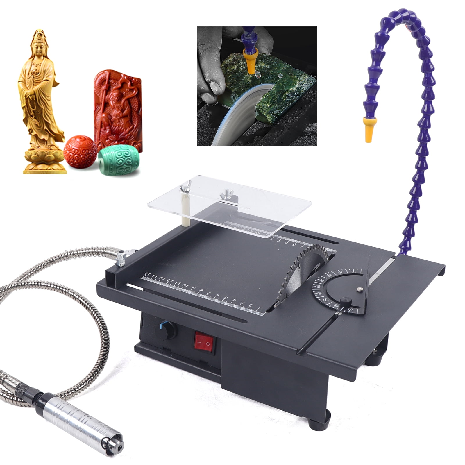 Bench Polisher with 1850W Motor – Multi-Function for Cutting, Polishing, and Grinding, Infinitely Adjustable Speed (0-10000rpm), Durable Cold-Rolled Steel Construction