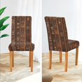 thumbnail image 3 of Yayeee 4 Pack Dining Chair Covers Stretch Parson Chairs Slipcovers Seat Protector, Brown Tribal Pattern, 3 of 6