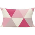 thumbnail image 2 of Lumbar 12x20 Outdoor Throw Pillow Covers Fall Decor Colorful Decoration Porch for Home Living Room Couch Sofa Geometric Modern Cushion Cases Triangle Set of 2 Pink, 2 of 3