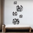 thumbnail image 3 of Designart "Black And White Graphic Flowers II" Floral Metal Wall Art Set of 5 Piece, 3 of 5