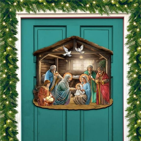 Nativity Scene Holiday Door Decor by G. Debrekht - Nativity Holiday Decor - 8652763H