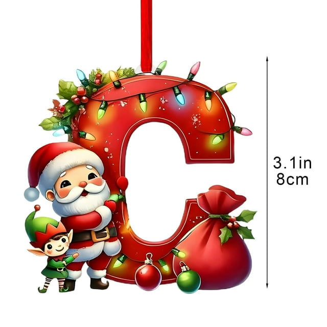 Decoraciones de Árbol de Navidad 26 Letra Colgante Regalo Decorativo Familia Colgantes de Fiesta de Navidad
