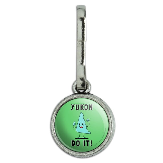 Yukon Do It You Can Canada Funny Humor Antiqued Charm Clothes Purse Suitcase Backpack Zipper Pull Aid