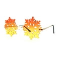 thumbnail image 2 of Die Cut Snow Flake Shape Rimless Retro Round Sunglasses Gold Orange Yellow, 2 of 4
