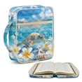 thumbnail image 2 of Xixirimido Bible Cover Case for Women Men, Large Bible Bag Bible Study Supplies Accessories Quilted Bible Carrying Cases with Handle Christian Gift, Sea Turtle Plumeria Blue Pattern, 2 of 7