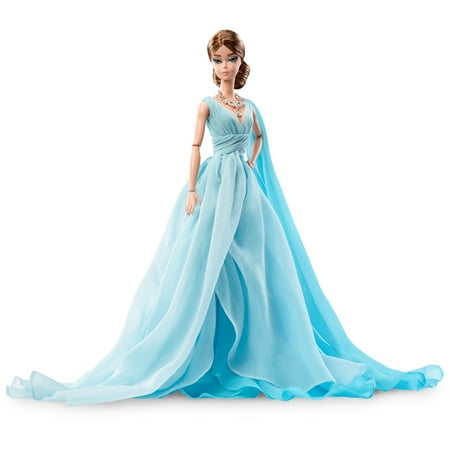 Barbie Strapless Gown - Barbie Fashion Model Collection Blue Chiffon Ball Gown Barbie Doll