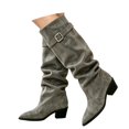 thumbnail image 3 of Elegant Mid Calf Boots With Sleek Finish And Side Buckle Detail for Fall Wear, 3 of 8