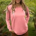 thumbnail image 2 of XPMWRP Women's Athletic Hoodies Trendy V Neck Sweatshirts Long Sleeve Drawstring Solid Color Pullover Fall Winter Casual Loose Fit Sweatshirts Pink XXL, 2 of 4