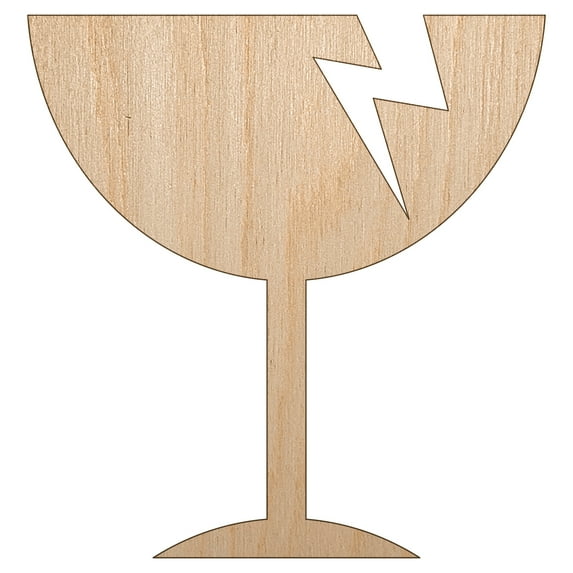 Fragile Glass Icon Wood Shape Unfinished Piece Cutout Craft DIY Projects - 4.70 Inch Size - 1/4 Inch Thick