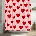 thumbnail image 2 of Joocar Polyester Shower Curtain With Red Hearts Pattern For Home Bathroom Bath Tub Decoration 72x72 Inch, 2 of 5