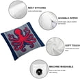 thumbnail image 6 of nygtbtfer Navy Blue Sea Decor Pillow Covers Ocean Theme Turtle-Seahorse-Octopus-Crab Pattern Decorative Cushion Cover Coastal Pillowcases White, 6 of 7