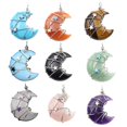thumbnail image 6 of lanema Wire Wrapped Star Crescents Pendant Fashionable Wrapped Moon and Star Pendant Natural Stone Accessory for Daily Wear, 6 of 15