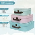 thumbnail image 3 of Jewelkeeper Paperboard Suitcases, Set of 3 â Nesting Storage Gift Boxes for Birthday Wedding Nursery Easter Office Decoration Displays Toys Photos â Retro Pastel Design, 3 of 7