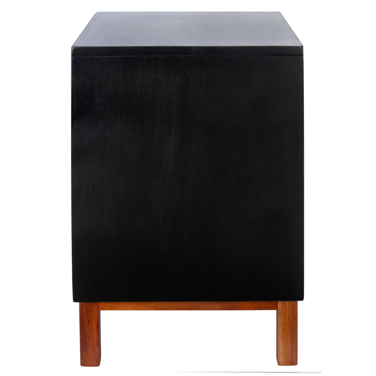 SAFAVIEH Erica Coastal 2 Drawer Nightstand, Black/Natural