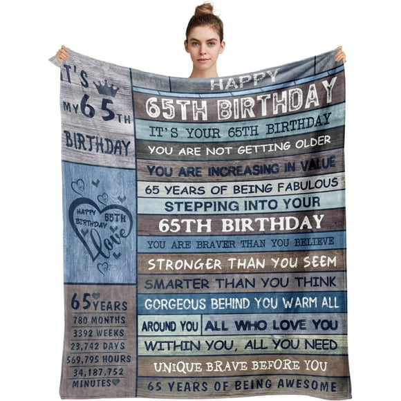 LHSHID 65th Birthday Gifts for Women Ideas 65th Birthday Gifts for Men65th Birthday Decorations65th Birthday Gifts for Dad Mom65th Birthday Gifts for Her65 Year Old Birthday Blankets 40"x50"