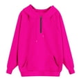 thumbnail image 6 of adviicd Women's Oversized Hoodies Casual Long Sleeve V Neck Half Zip Up Sweatshirts 2025 Trendy Spring Outfits Fall Hot Pink, XL, 6 of 6