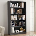 thumbnail image 2 of MAYEERTY Gray 5-Shelf Modern Wood Bookcase, 60" Tall, for Bedroom, Living Room, and Manga Library, 2 of 7