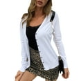 thumbnail image 1 of UKAP Ladies Knit Cardigan Long Sleeve Knitted Sweaters Winter Warm Sweater Basic Chic Tops White XL, 1 of 6