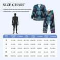 thumbnail image 4 of Logiee Space Skeleton Meditation Print Mens Long Sleeve Pajama Set,Notched Collar Pajamas for Men, Men's Sleepwear,Mens Sleepwear with Pockets & Button Down-Medium, 4 of 7