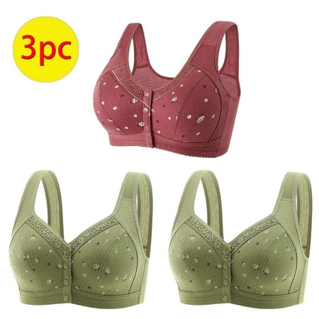 Itsame 3PC Bras for Women s Full Support Everyday Sports Bra Set Comfortable Breathable Wireless Comfort Bralette Set Wine Size M