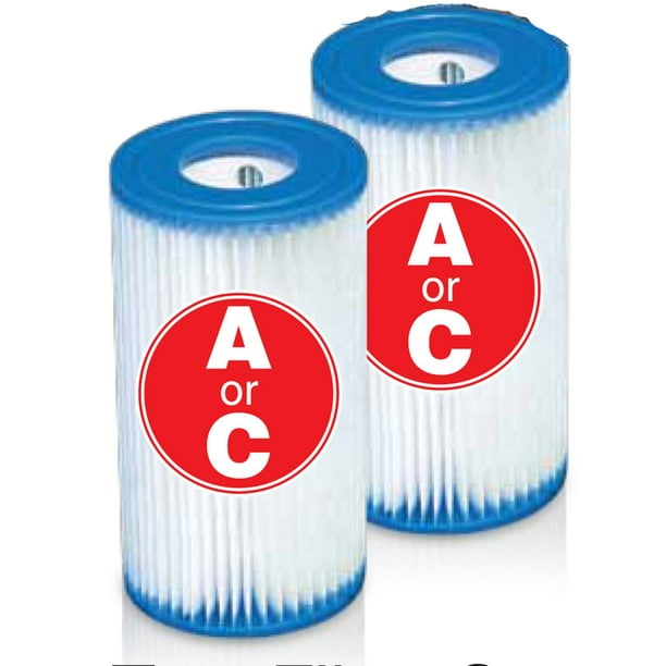 (2Pack ) INTEX Type A or C Universal Pool Filter Cartridge Replacement