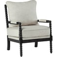 thumbnail image 2 of DUHOME Linen Fabric Spindle Accent Chair with Wood Frame,Spool Chairs with High Resilience Spring Cushion and Armrest Pads, Leisure Armchair for Living Room Bedroom Farmhouse Home Office, 2 of 14