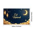 thumbnail image 3 of LUUFILx Eid Mubarak Banner Background Lanterns Stars Moon Festive Decor Backdrop for Party Event Ramadan Celebration Holiday Photography Props, 3 of 9