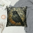thumbnail image 2 of Creowell Modern Vintage Halloween Crow Pillow Cover,Decorative Couch Pillow Cover for Sofa,Cushion Case Indoor Outdoor Home Decoration 22x22in, 2 of 5
