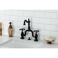 thumbnail image 4 of Kingston Brass KS7975TX French Country Bridge Bathroom Faucet with Brass Pop-up, Oil Rubbed Bronze, 4 of 7