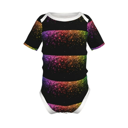 

Yiaed Colorful Sparkling Print Infant Climbing Short Sleeve Onesie One-Piece Baby Bodysuit Clothes 0-12 Months -12 Months