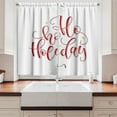 thumbnail image 2 of Ambesonne Ho Ho Ho Kitchen Curtains, Cursive Christmas Holiday, 55"x36", Dark Pink Yellow and Seafoam, 2 of 3