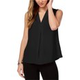 thumbnail image 1 of Nine West Blusa con pliegues en la parte delantera para mujer, negro, mediano, 1 of 1