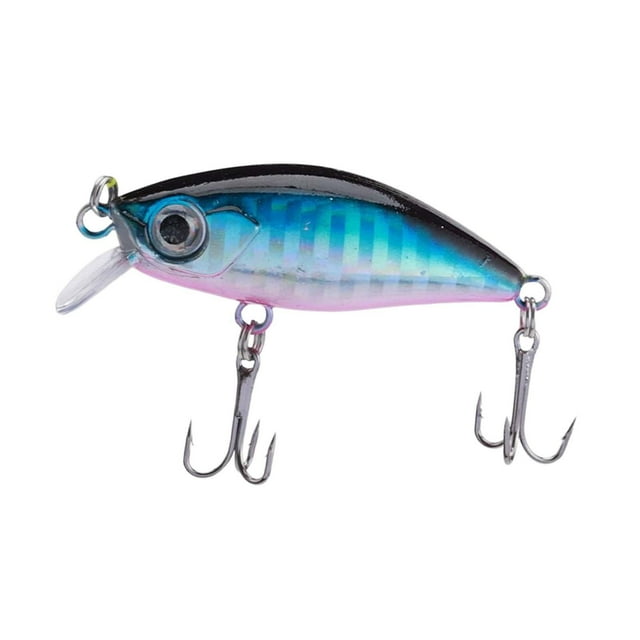 Señuelo de pesca Minnow, lubina nadando con anzuelo, ojos 3D para trolling, anzuelo de manivela de 4,5 cm / Azul