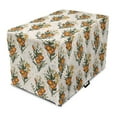 thumbnail image 1 of Hawaii Dog Crate Cover, Vintage Tropic Flower Leaves California Poppy, Easy to Use Pet Kennel Cover Small Dogs Puppies Kittens, 7 Sizes, Burnt Orange Champagne, by Ambesonne, 1 of 6