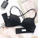 thumbnail image 2 of Sujetador sin costuras Wireless Thicken Sexy Hacer subir Underwear Lencería elástica transpirable, Negro, 80B Sweethay AP001256-15B, 2 of 7