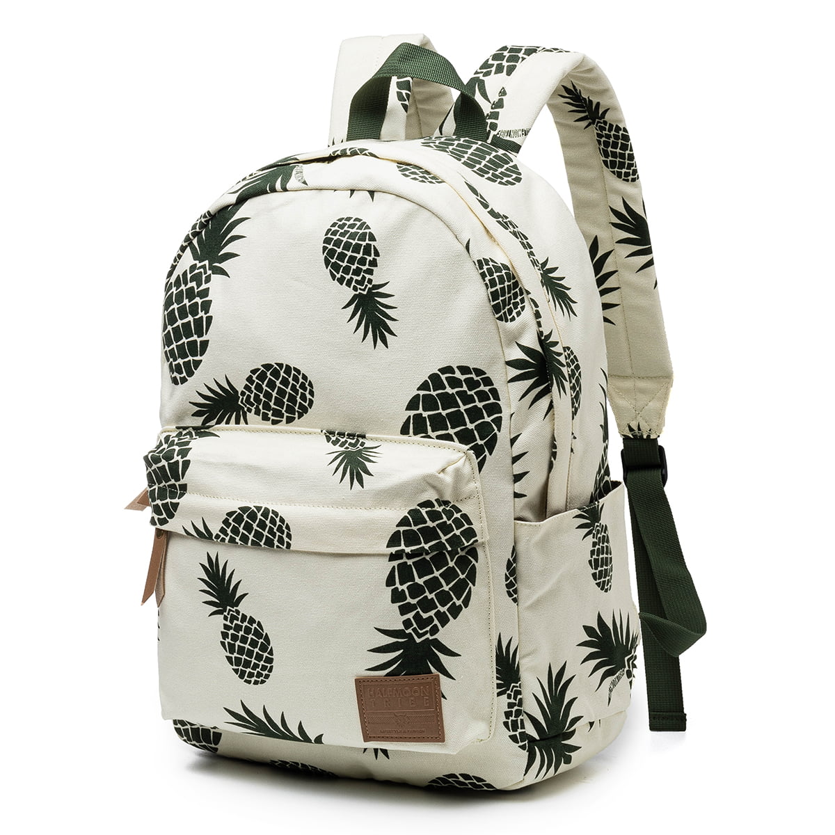 School And Traveling Fits 15.6 Inch Laptop Student Backpack Pineapple With Leaves Unisex Laptop Bag Lightweight Casual Rucksack For Commuter