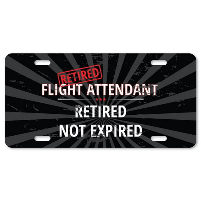 SignMission A-LP-RET-Flight-Attendant Plaque d'Immatriculation en Aluminium 12 x 6 Po. pour Agent de Vol Retraité
