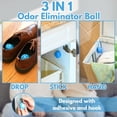 thumbnail image 3 of Air Jungles 3-in-1 Odor Eliminator Balls, Fresh Linen, 6 Count, Deodorizer and Odor Remover for Shoes, Gym Bags, Lockers, Closets, Hampers, and Drawers, Essential Oil Air Freshener, 3 of 8