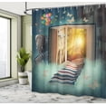 thumbnail image 4 of Ambesonne Fantasy Shower Curtain, Magic Book and Animals, 69"Wx84"L, Teal and Yellow, 4 of 4