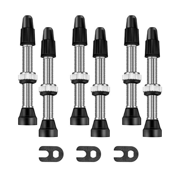 6 piezas de válvula Presta con herramienta de extracción de núcleo de válvula y tapas, livianas para accesorios de reparación de bicicletas de montaña