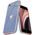 thumbnail image 1 of HAHDAXIA Phone Case for iPhone SE 2022 [3rd gen], SE 2020 [2nd gen], iPhone 7 Case, iPhone 8 for Women Girl Cute Love-Heart Luxury Bling Soft Back Cover Camera Protection Silicone Shockproof,, 1 of 6