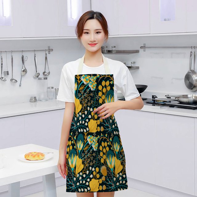Delantales florales Delantal de panaderos con bolsillos Regalos de chef para mujeres Babero impermeable para hombres Sincero Ropa
