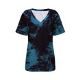 thumbnail image 3 of Fiudx Liquidación de Ahorros de Verano Blusa de Manga Corta con Cuello Redondo y Estampado Cómodo Informal para Mujer a La Moda, 3 of 4