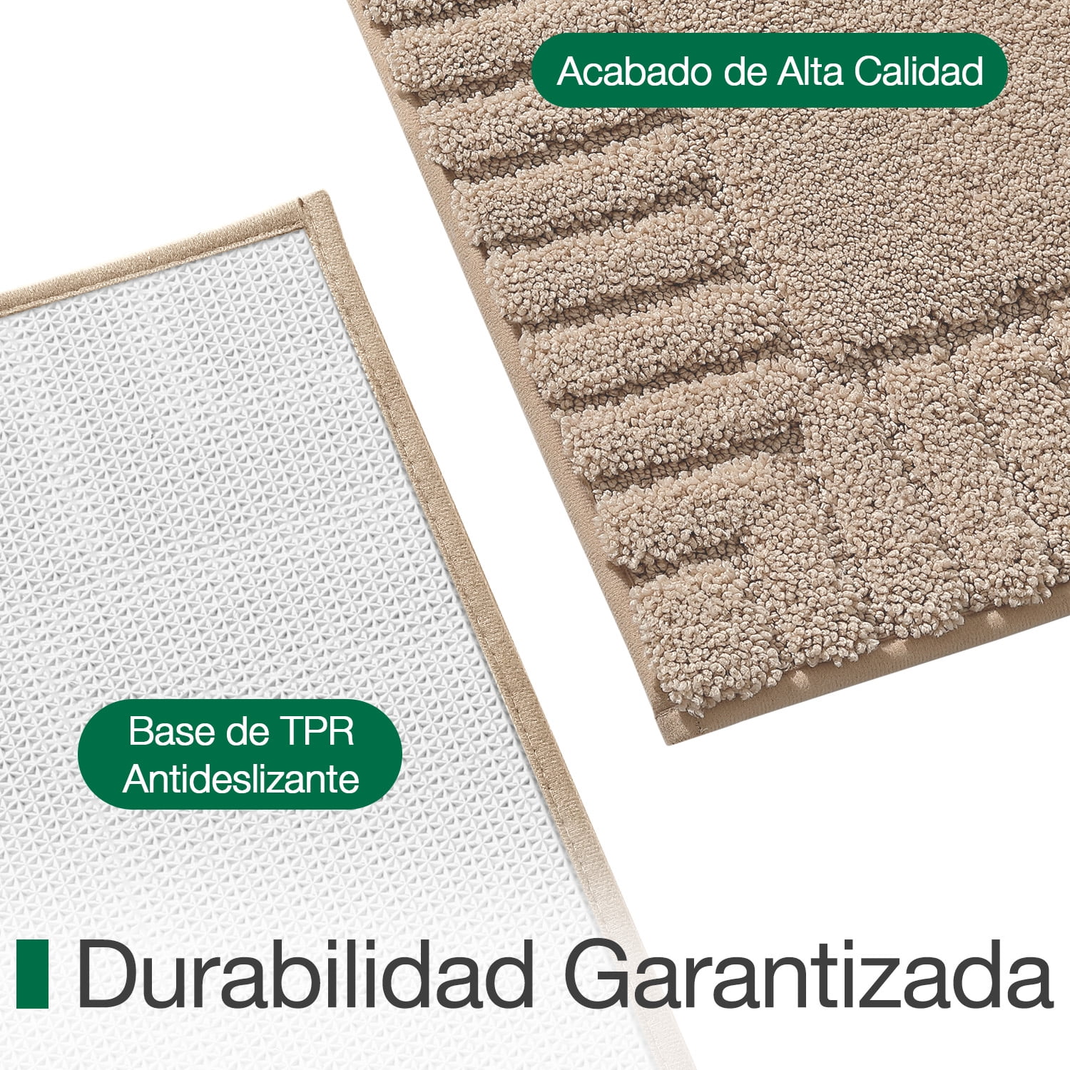 FRABE Bathroom Rugs Non Slip with Rubber Backing, Extra Soft Plush Microfiber Bath Rug Absorbent, Machine Washable Bath Mat Quick Dry for Tub, Shower, Hotel, Beige, 20"x32"