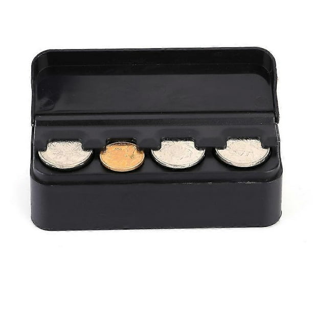 Monedero para coche, organizador portátil de plástico para monedas, caja para guardar monedas, monedero, soporte para banco para coche.